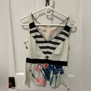 Anthropologie Floral and Striped Blouse